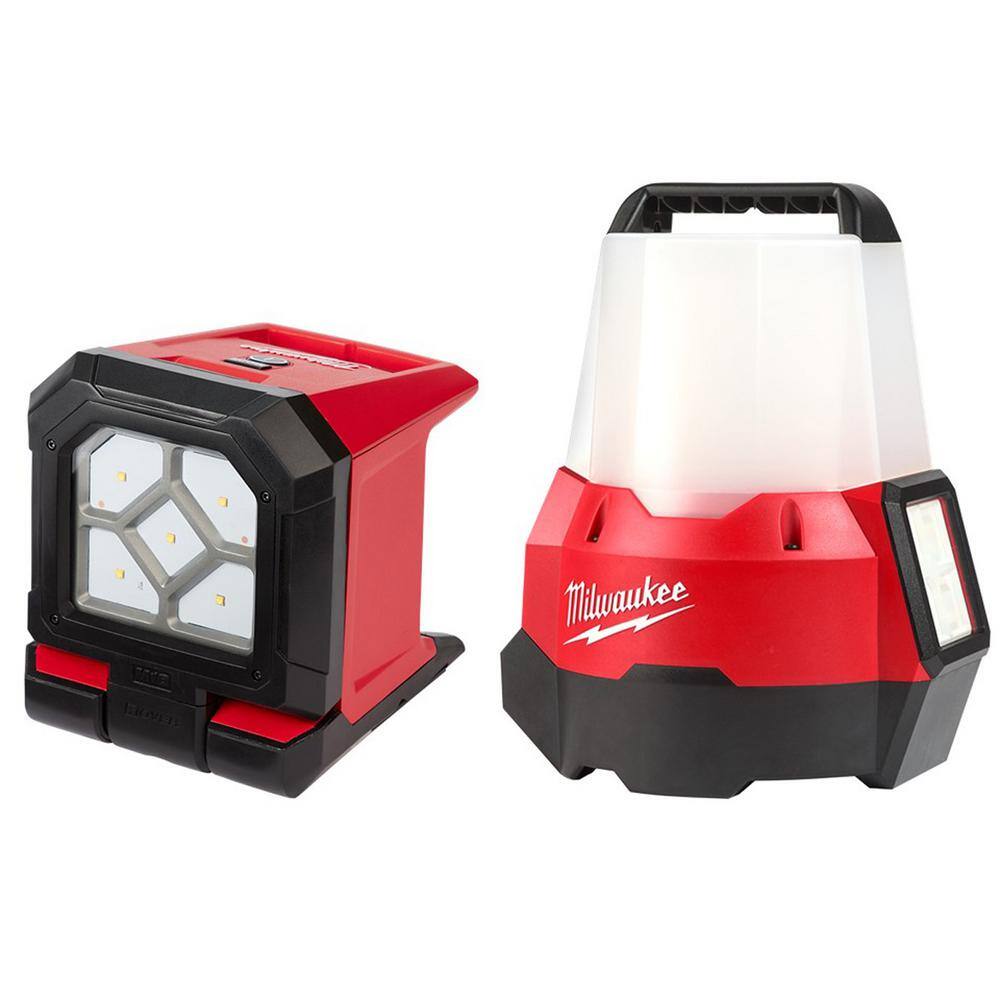 Milwaukee 2365-20-2144-20 M18 18-Volt Lithium-Ion Cordless Rover Mounting Flood Light with Compact Site Light with Flood Mode (2-Tool)