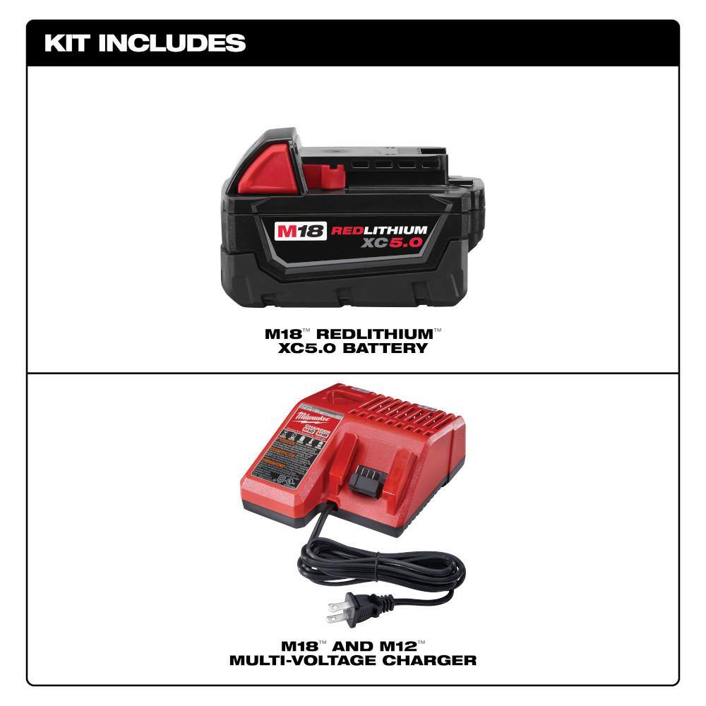 Milwaukee 48-59-1850-2730-20 M18 FUEL 18-Volt Lithium-Ion Brushless Cordless 6-1/2 in. Circular Saw w/5.0Ah Battery Starter Kit
