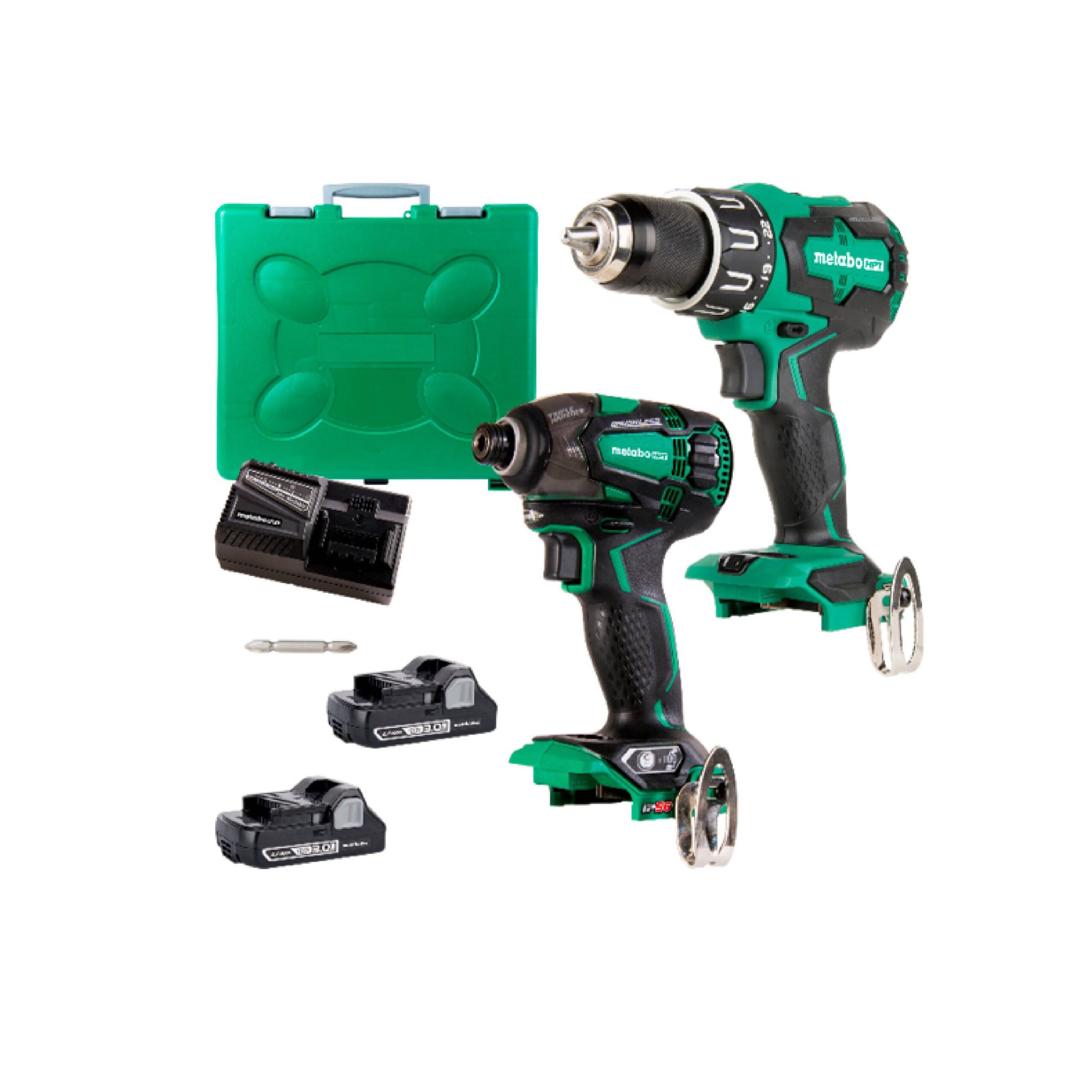 Metabo HPT MultiVolt 2-Tool 18-volt Brushless Power Tool Combo Kit with Hard Case (2 Li-ion Batteries Included and Charger Included)