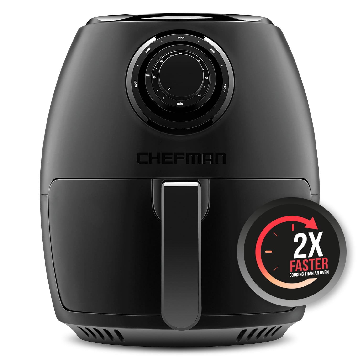 Chefman TurboFry 3.6-Quart Air Fryer. Dishwasher Safe Basket. 60 Minute Timer. BPA-Free. Matte Black