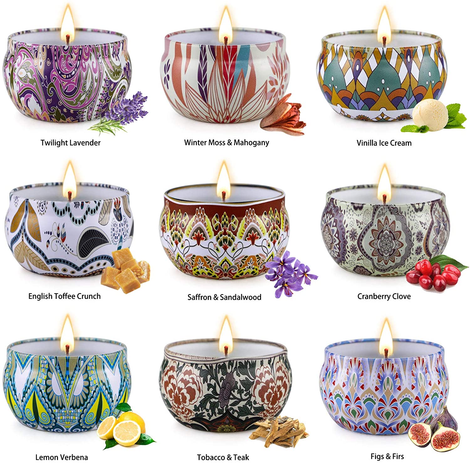 Candles for Home Scented. 9 Pack Scented Candle Bulk. Candle Set