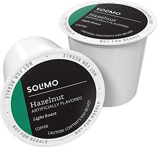 Solimo Light Roast Coffee Pods. Compatible with Keurig 2.0 K-Cup Brewers. Hazelnut Flavored. 100 Count (Pack of 1)