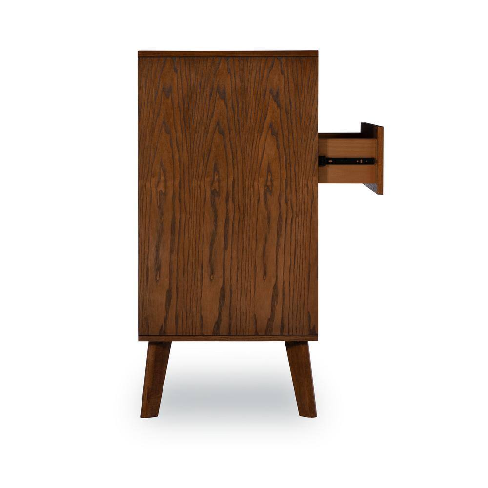 Linon Home Decor  William Brown Ash Veneer 4 Drawer Chest with Bronze Hardware