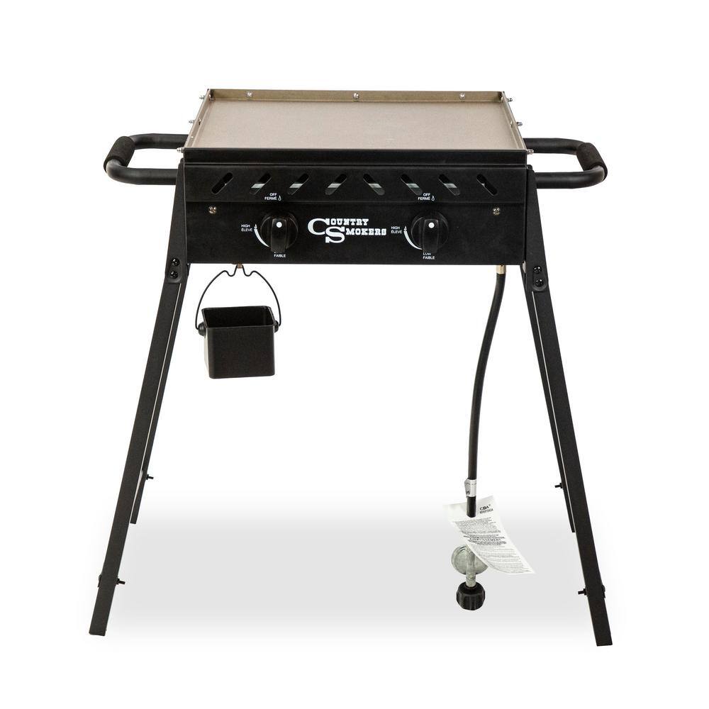 COUNTRY SMOKERS CSGDL0370 The Plains-Horizon 373 sq. in. 2-Burner Portable Gas Griddle Cooking Space in Black