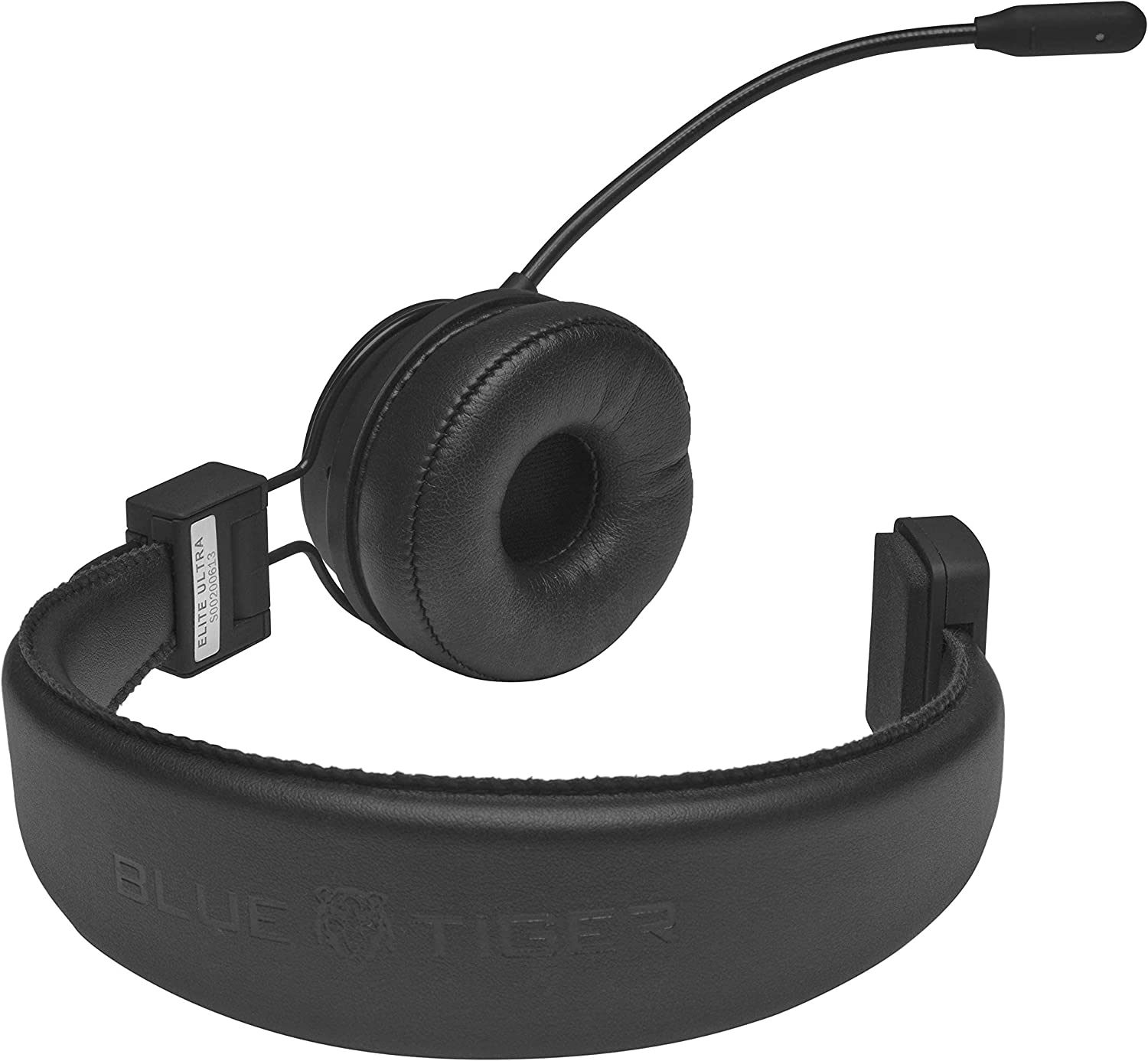 Blue Tiger Elite Ultra Wireless Bluetooth Headset – Trucker and Office Professional Headset - Noise Cancellation Bluetooth 5.0 Headset – 60 Hours Talk Time. 1200 Hours Standby