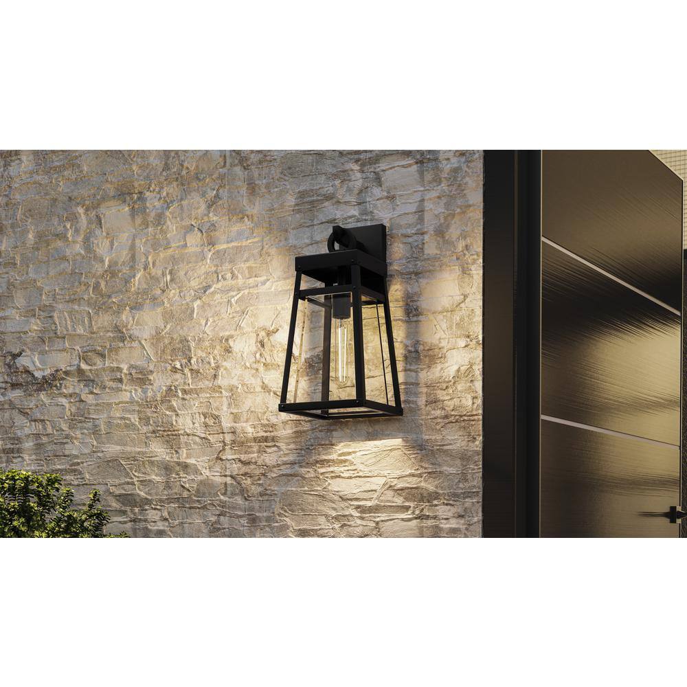 Quoizel  Godfrey 1-Light Matte Black Outdoor Wall Lantern Sconce