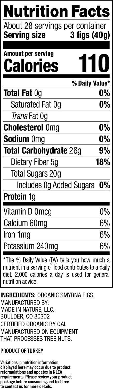 Made in Nature Organic Dried Fruit. Turkish Smyrna Figs. 40oz Bag – Non-GMO. Unsulfured Gluten Free
