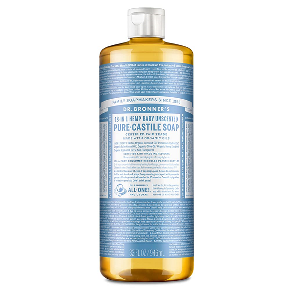 Dr. Bronner's - Pure - Castile Liquid Soap (Baby Unscented) - Made Organic Oils