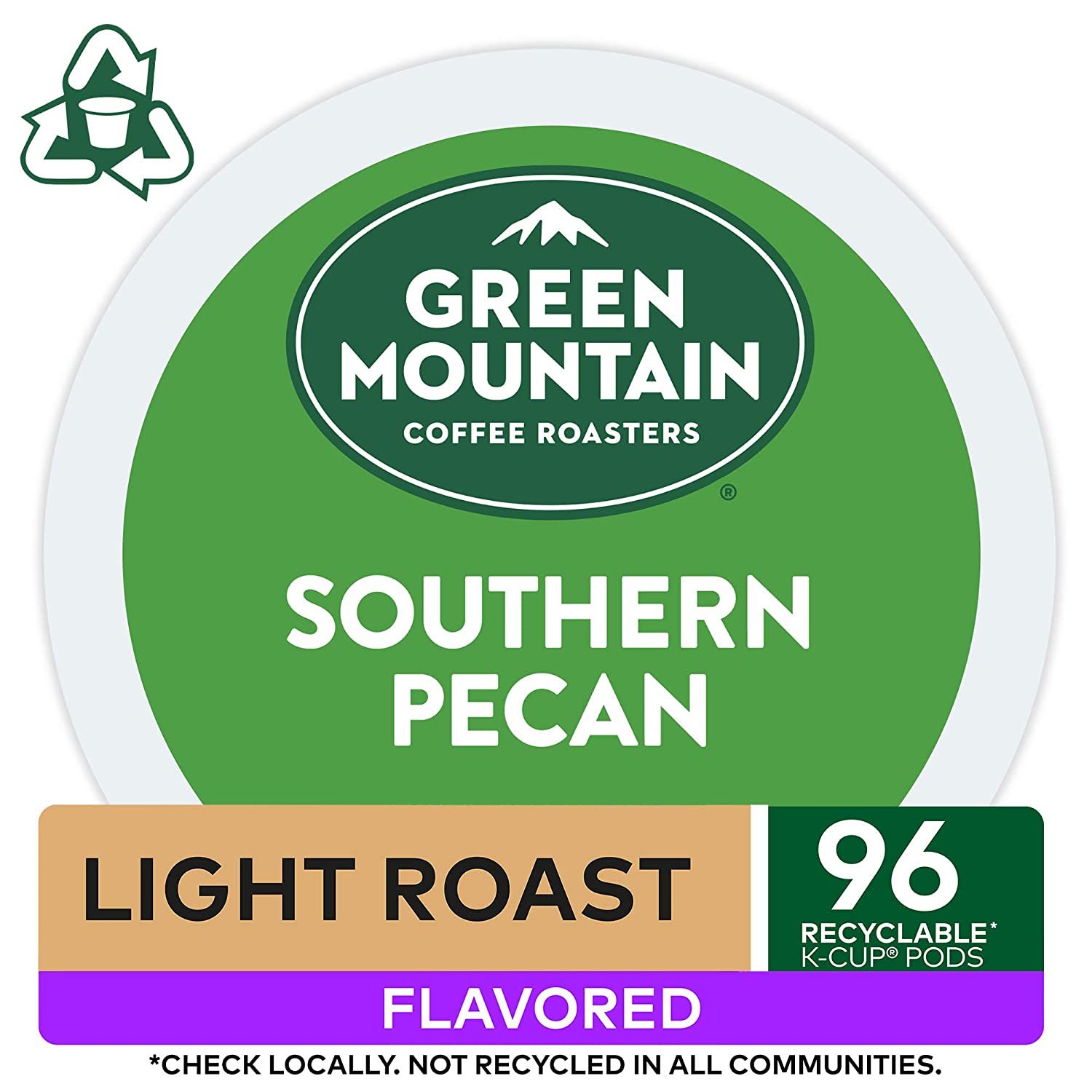 Green Mountain Coffee Roasters Southern Pecan. Single-Serve Keurig K-Cup Pods. Flavored Light Roast. 96 Count (Pack of 4)