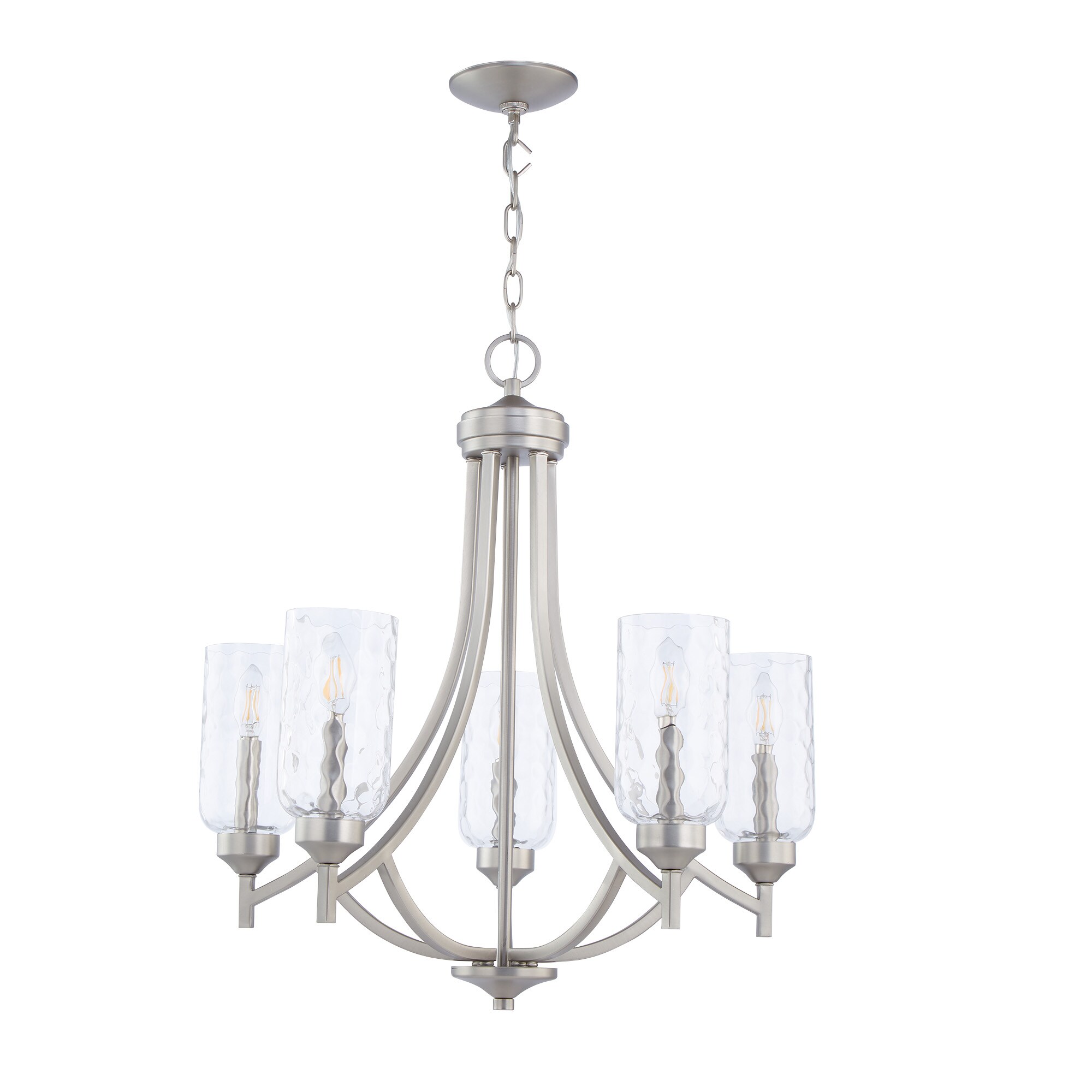 allen + roth Latchbury 5-Light Brushed Nickel Transitional Chandelier