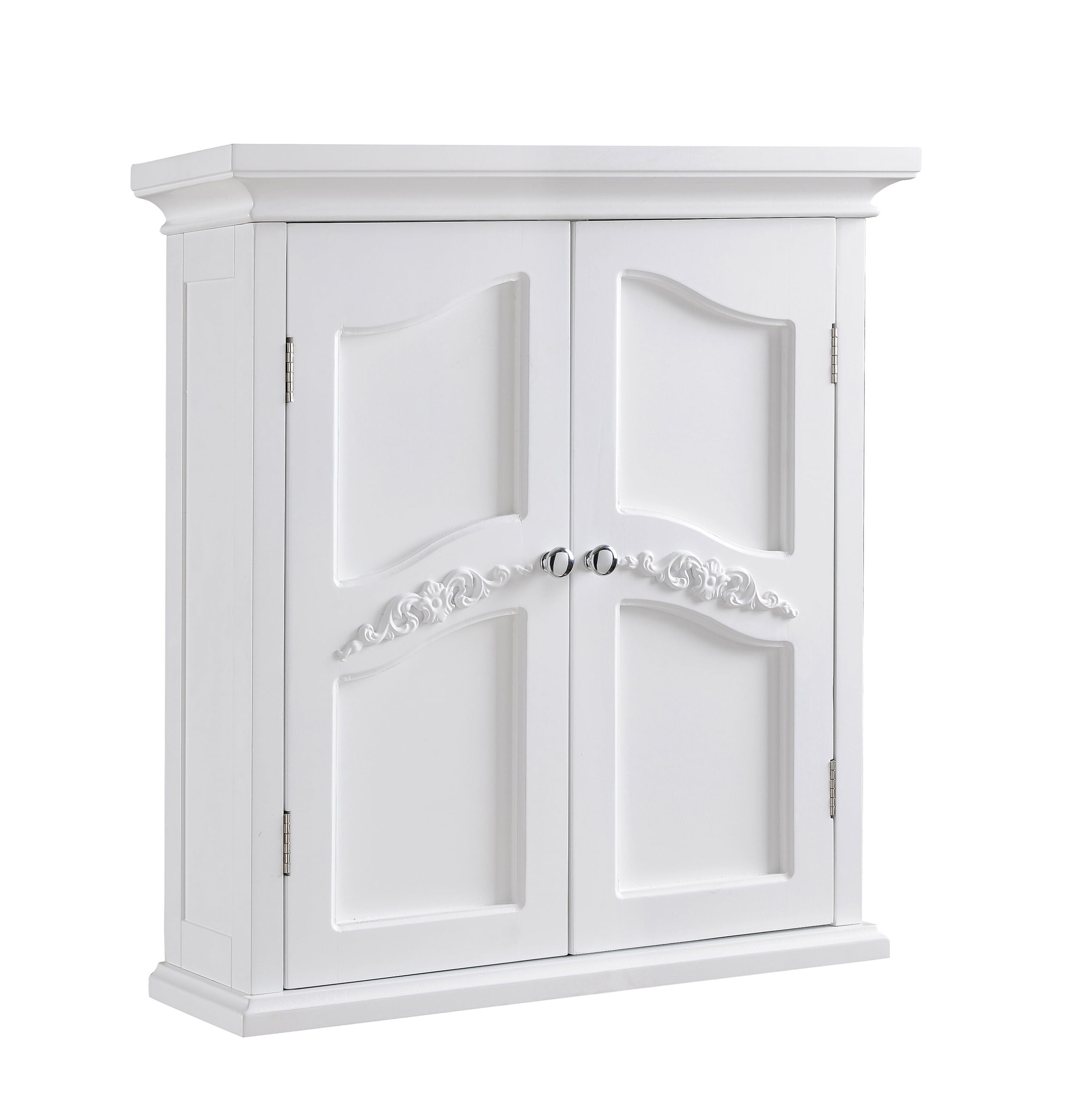Teamson Home Versailles Wooden Wall Cabinet with 2 Shelves. White