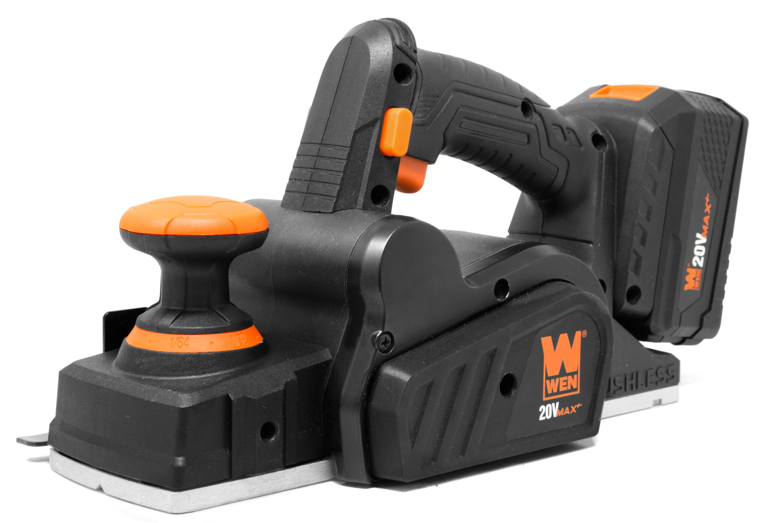 WEN 20V Max Brushless Cordless 3-1/4-Inch Hand Planer with 4.0 Ah Lithium-Ion Battery and Charger