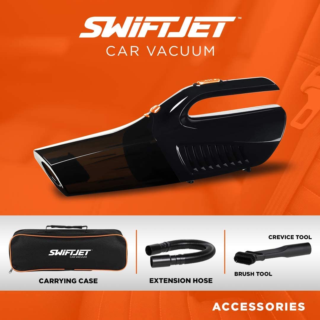 SwiftJet Car Vacuum Cleaner - High Powered 5 KPA Suction Handheld Automotive Vacuum