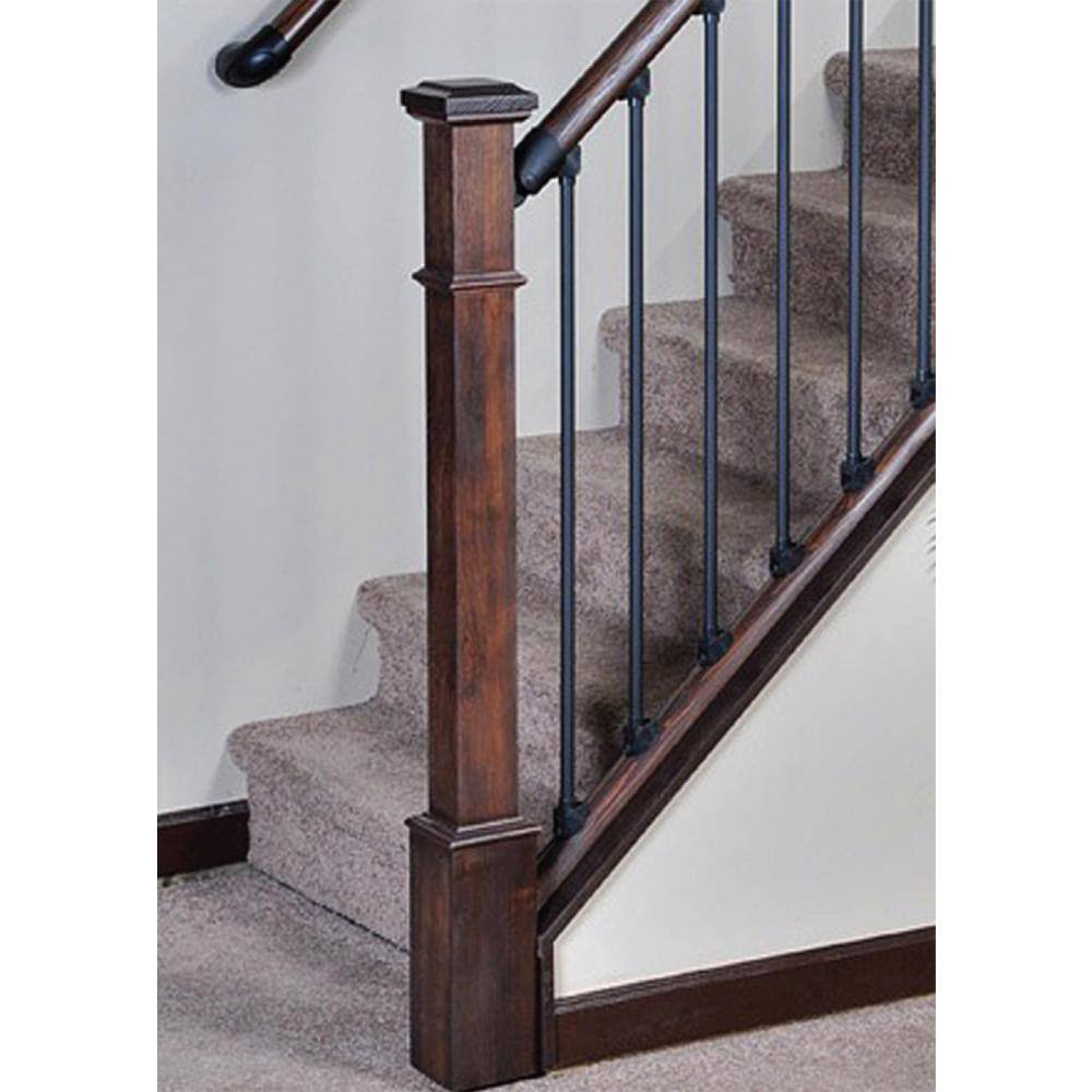 EVERMARK 4001564 Stair Parts 55 in. x  4-5/8 in. Unfinished Hemlock Craftsman Hollow Core Box Newel Post