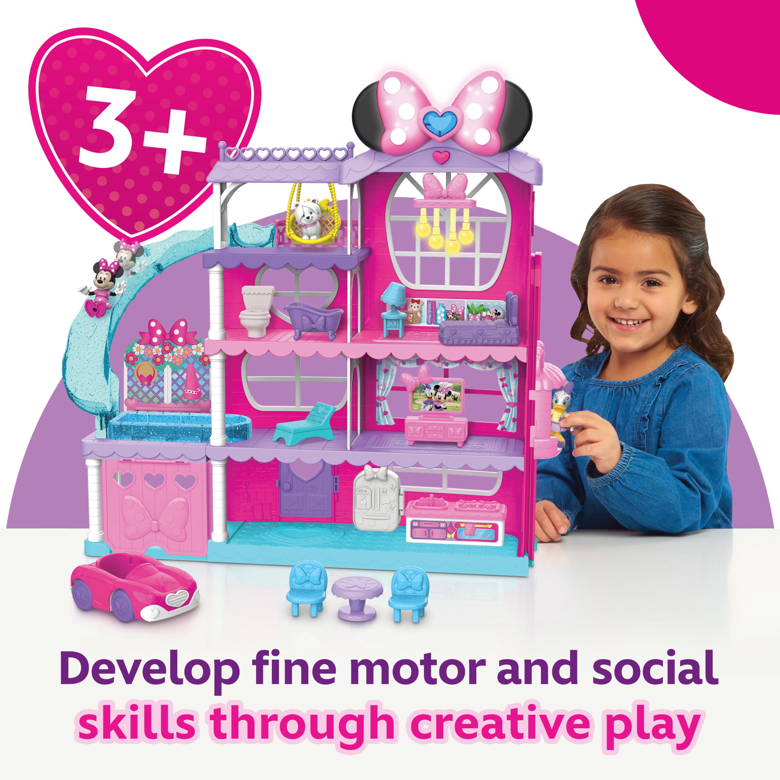 Disney Junior Minnie Mouse Ultimate Mansion 22-inch Playset. Figures. and Accessories. Officially Licensed Kids Toys for Ages 3 Up. Gifts and Presents