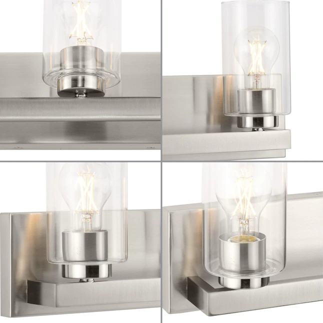 Progress Lighting  Goodwin 29.25-in 4-Light Brushed Nickel Modern/Contemporary Vanity Light (P300389-009)
