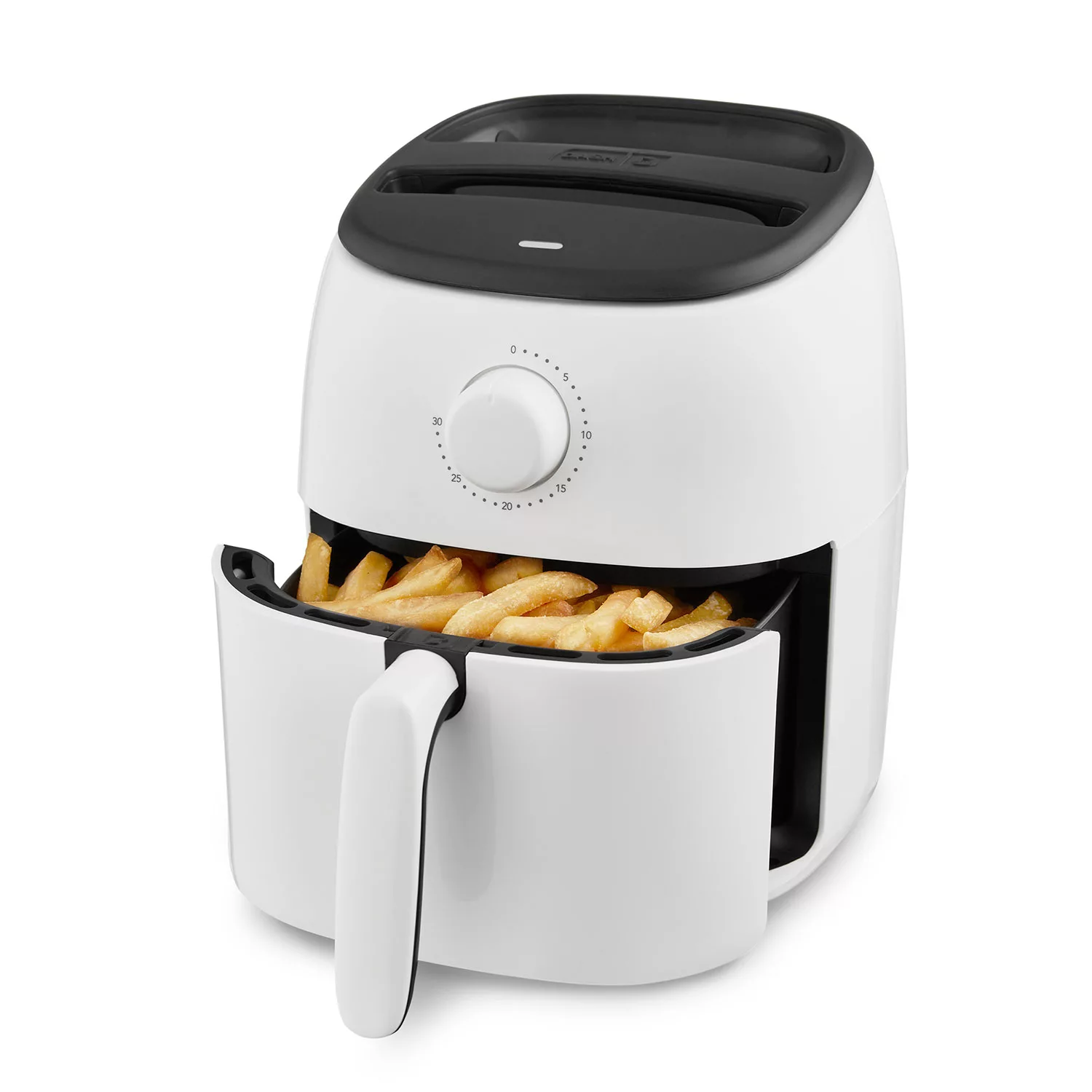 DASH Tasti-Crisp™ Electric Air Fryer Oven Cooker with Temperature Control. Non-Stick Fry Basket. Recipe Guide + Auto Shut Off Feature. 1000-Watt. 2.6Qt. White