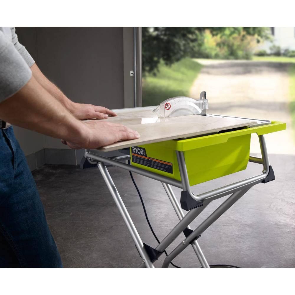 RYOBI  7 in. 4.8 Amp Tile Saw with Stand