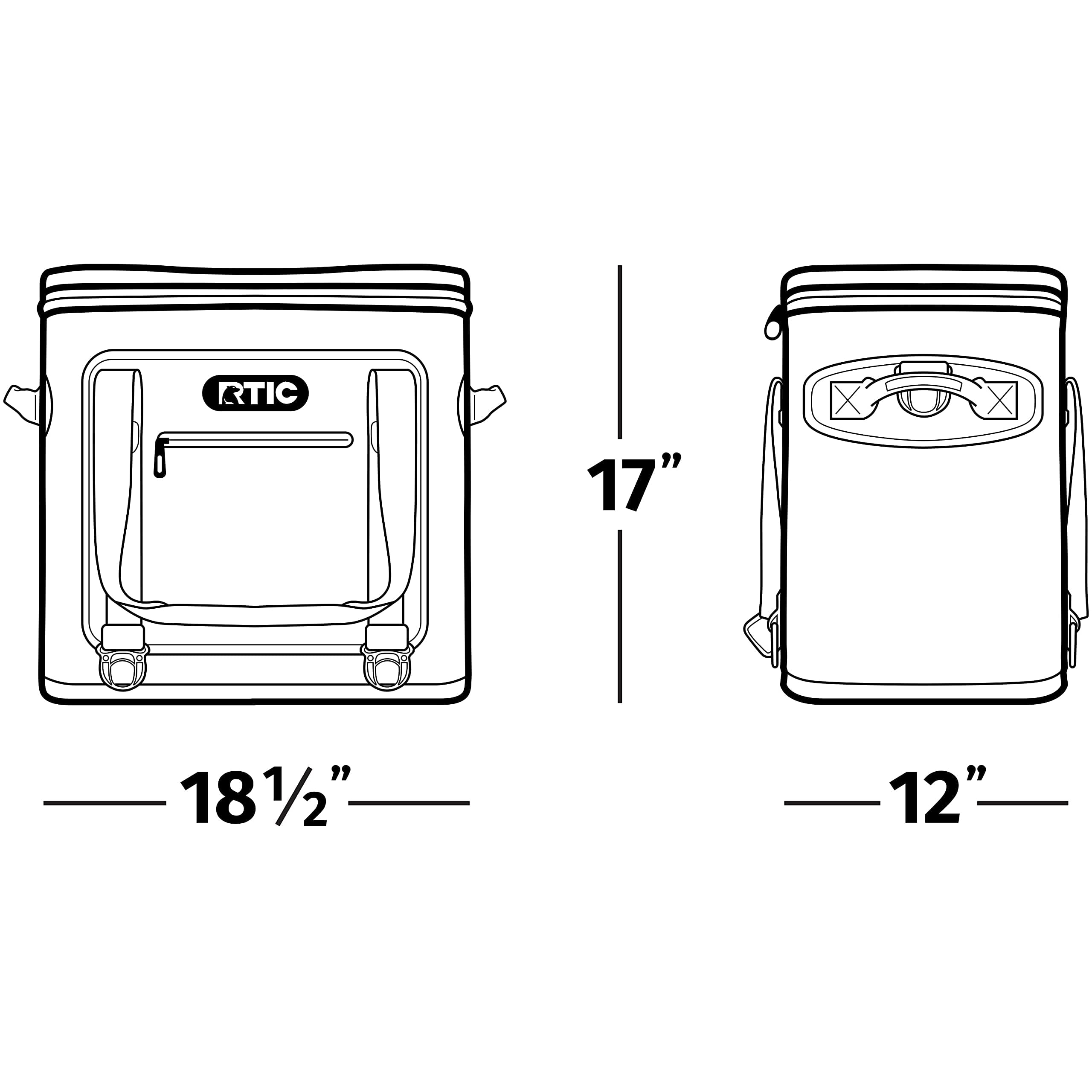 RTIC Soft Cooler 40 Can. Insulated Bag Portable Ice Chest Box for Lunch. Beach. Drink. Beverage. Travel. Camping. Picnic. Car. Trips. Floating Cooler Leak-Proof with Zipper. Blue / Grey