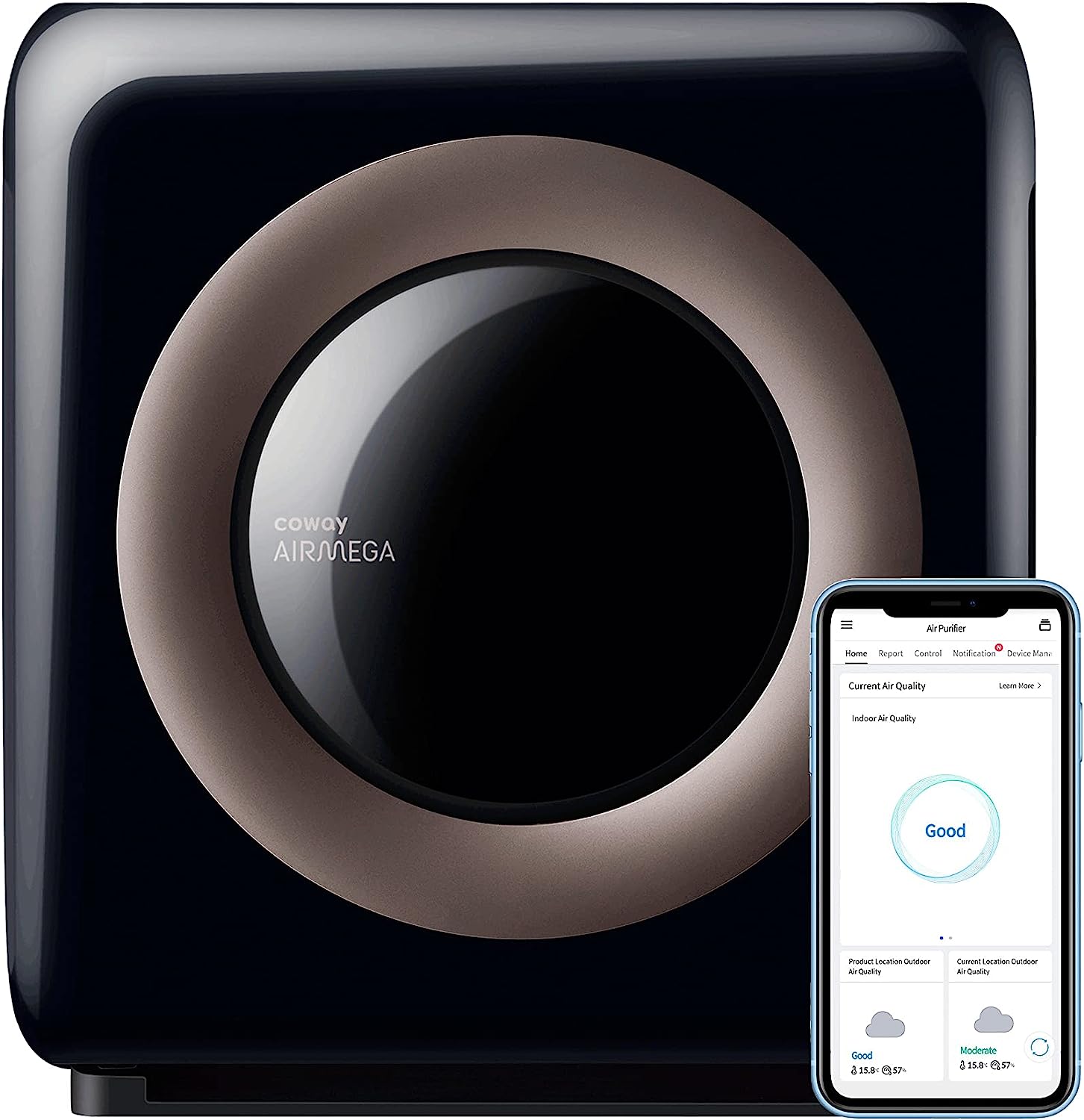 Coway Airmega AP-1512HHS App-Enabled Smart Technology. Black/Bronze