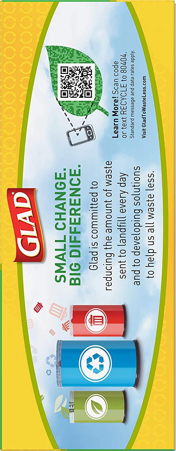 Glad® Large Drawstring Recycling Bags. 30 Gallon Blue Trash Bag - 28 Count