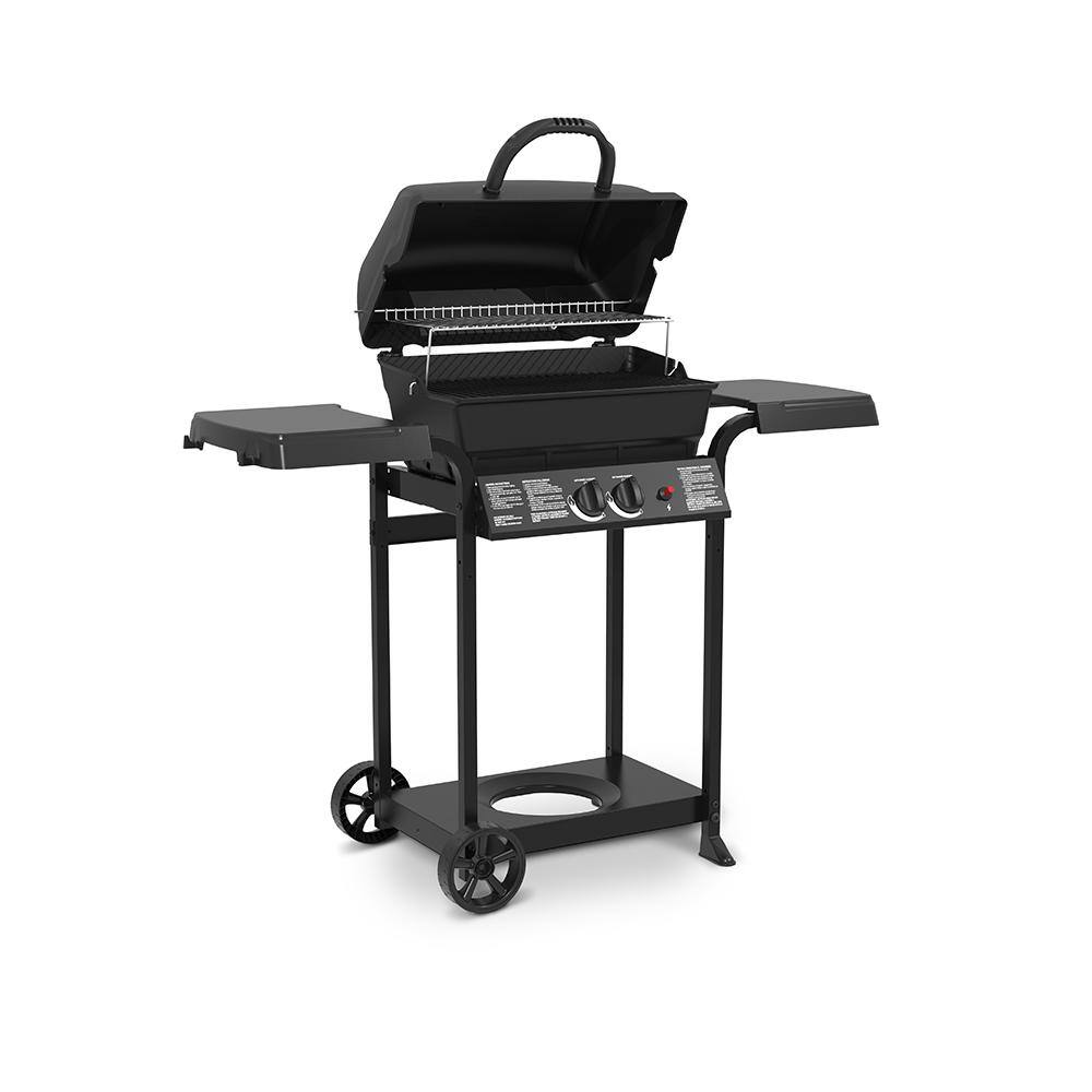Huntington 24025HNT 2-Burner Cast Aluminum Propane Gas Grill in Black