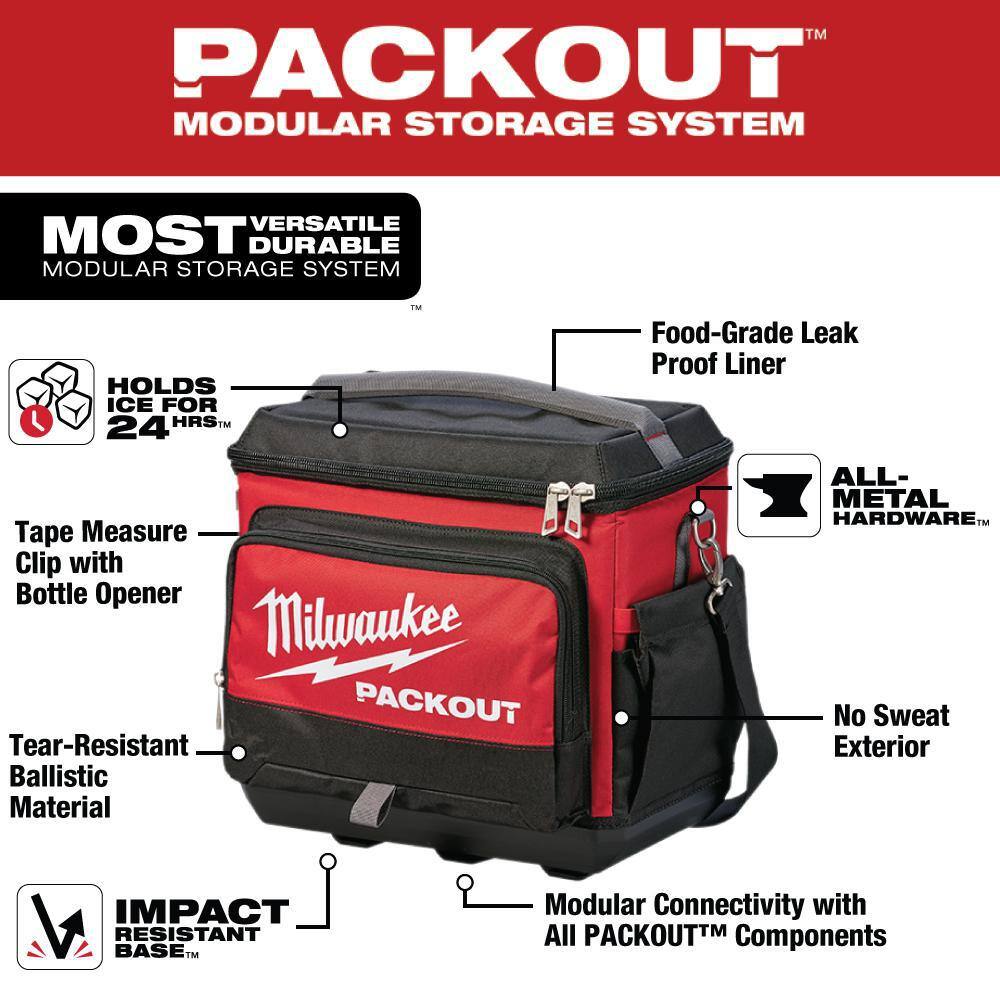 Milwaukee MLXPM78-48-22-8302 48 in. to 78 in. REDSTICK Expandable Magnetic Box Level W/ PACKOUT Cooler Bag
