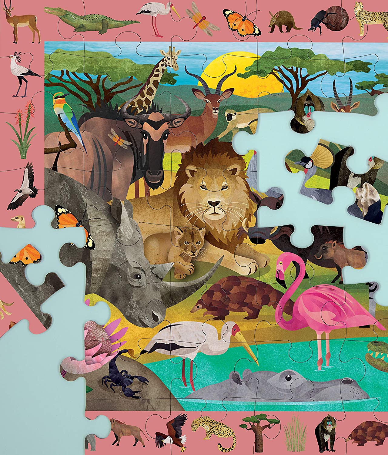 Mudpuppy African Safari Search and Find Puzzle. 64 Pieces – Jigsaw Puzzle