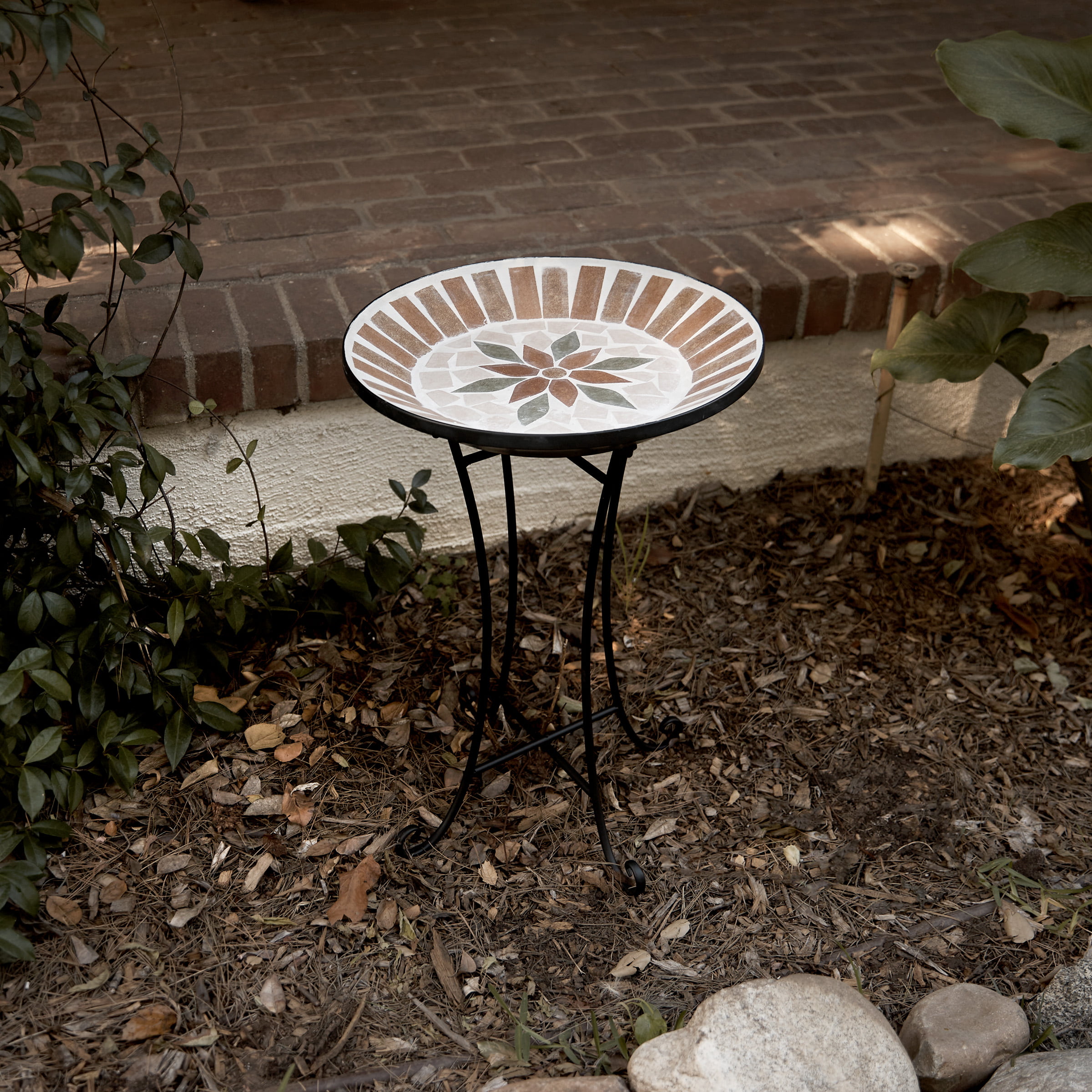 Alpine Corporation 25 Inch Mosaic Birdbath