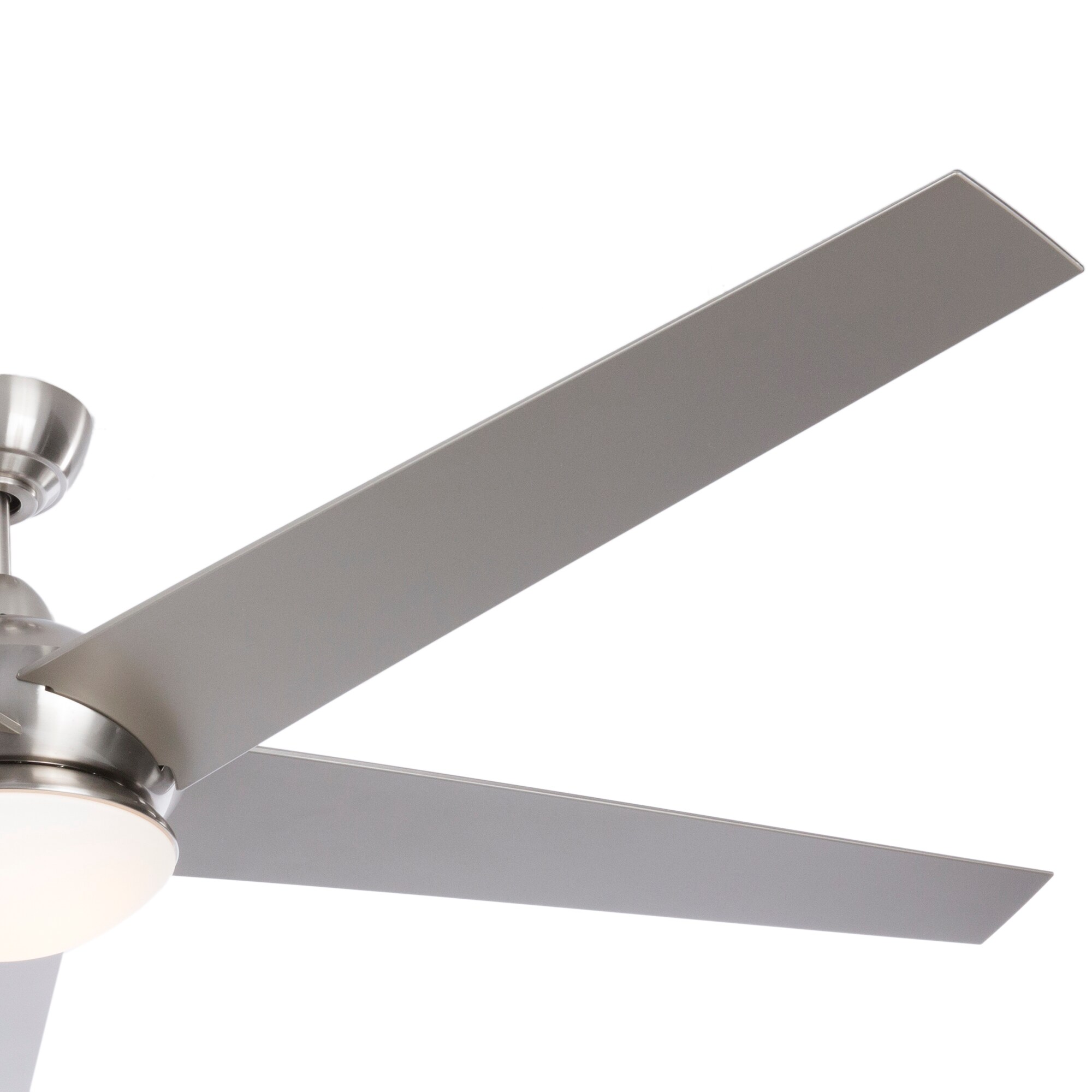 Fanimation Studio Collection Covert 64-in Brushed Nickel LED Indoor/Outdoor Ceiling Fan with Light Remote (5-Blade)