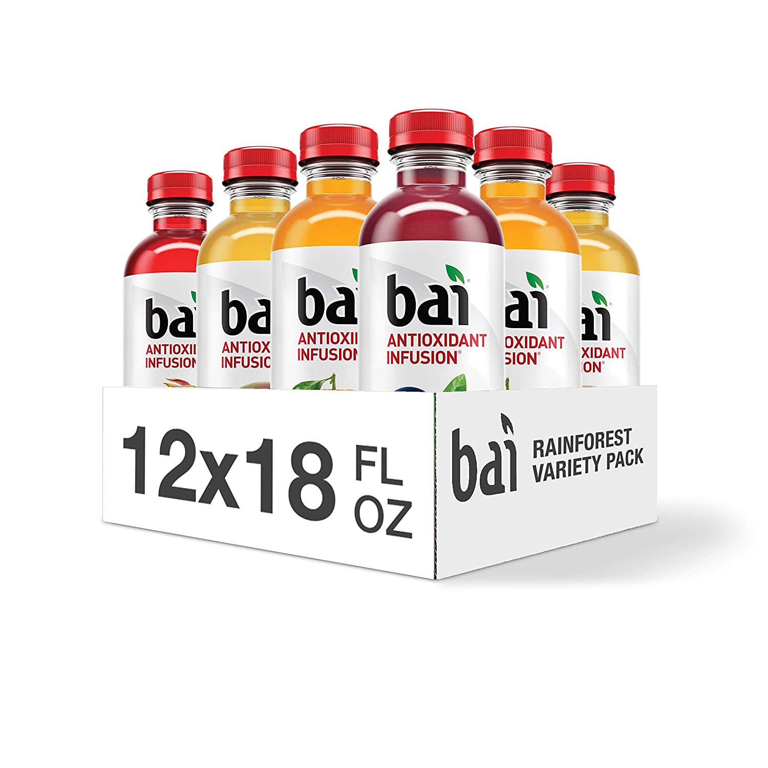 Bai Flavored Water. Rainforest Variety Pack. Antioxidant Infused Drinks. 12 Ct
