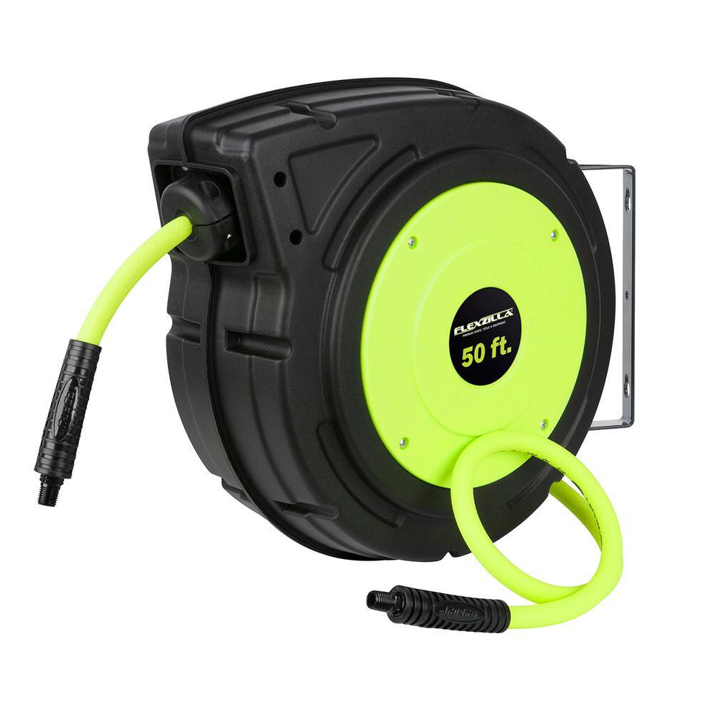 Flexzilla L8250FZ 3/8 in. x 50 ft. Enclosed Retractable Air Hose Reel with 1/4 in. MNPT Fitting