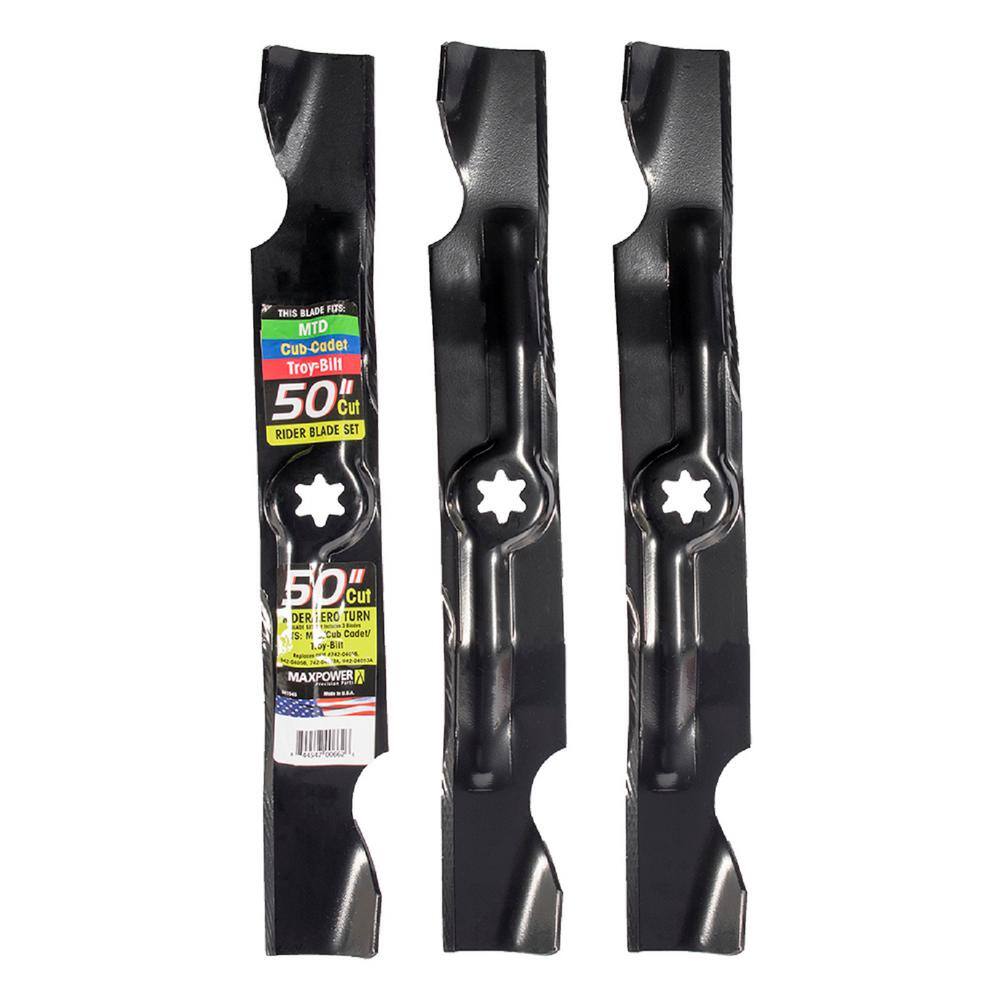 MaxPower 561545B 3 Blade Set for Many 50 in. Cut MTD. Cub Cadet. Troy-Bilt Mowers Replaces OEM #-s 742-04056. 942-04056. 112-0316