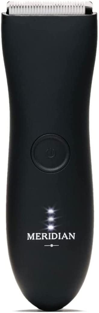 Meridian - The Trimmer - Electric Body & Pubic Hair Trimmer - Waterproof and Cordless for Wet/Dry Use - Painlessly Remove Hair to Feel Fresh Down There - for Men & Women - 90 Min Battery Life - Onyx