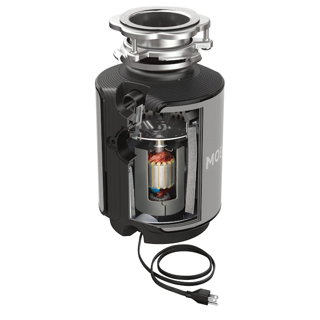 Moen GX50C Prep Series 1/2 HP Continuous Feed Garbage Disposal with Sound Reduction. Power Cord Included. Black