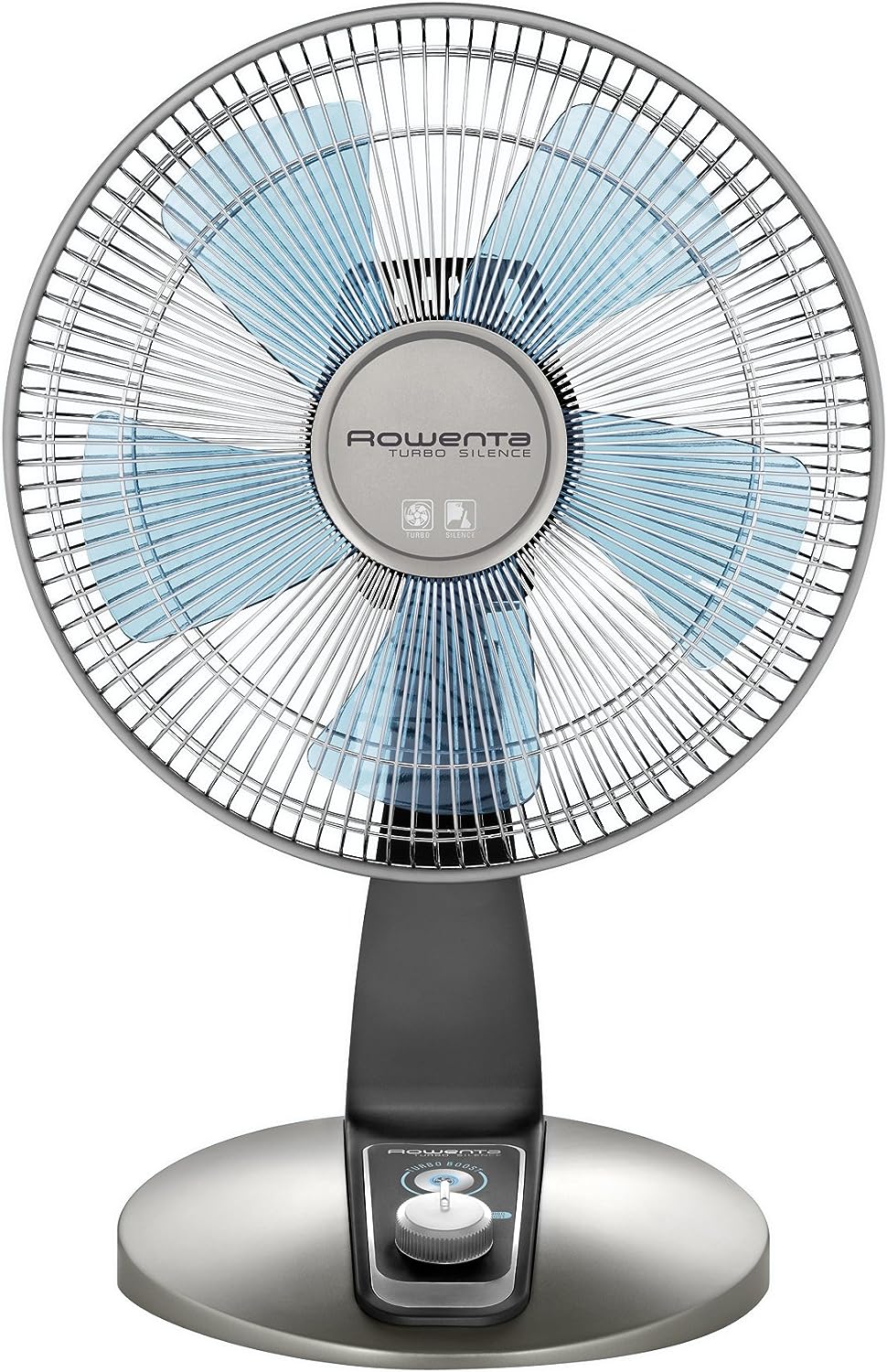 Rowenta Turbo Silence Table Fan 18 Inches Ultra Quiet Fan Oscillating. Portable. 4 Speeds. Manual Turn Dial. Indoor VU2531. Bronze