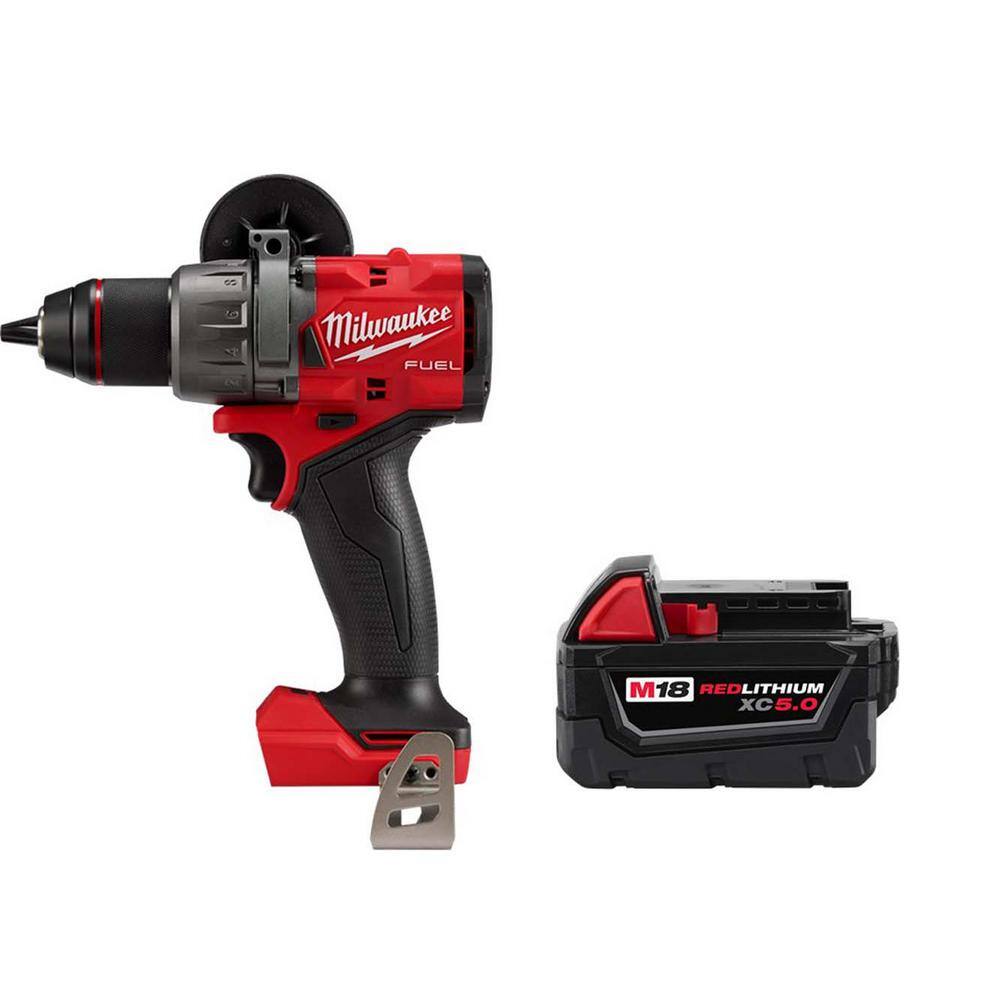 Milwaukee 2903-20-48-11-1850 M18 FUEL 18-V Lithium-Ion Brushless Cordless 1/2 in. Drill/Driver with XC 5.0 Ah Battery