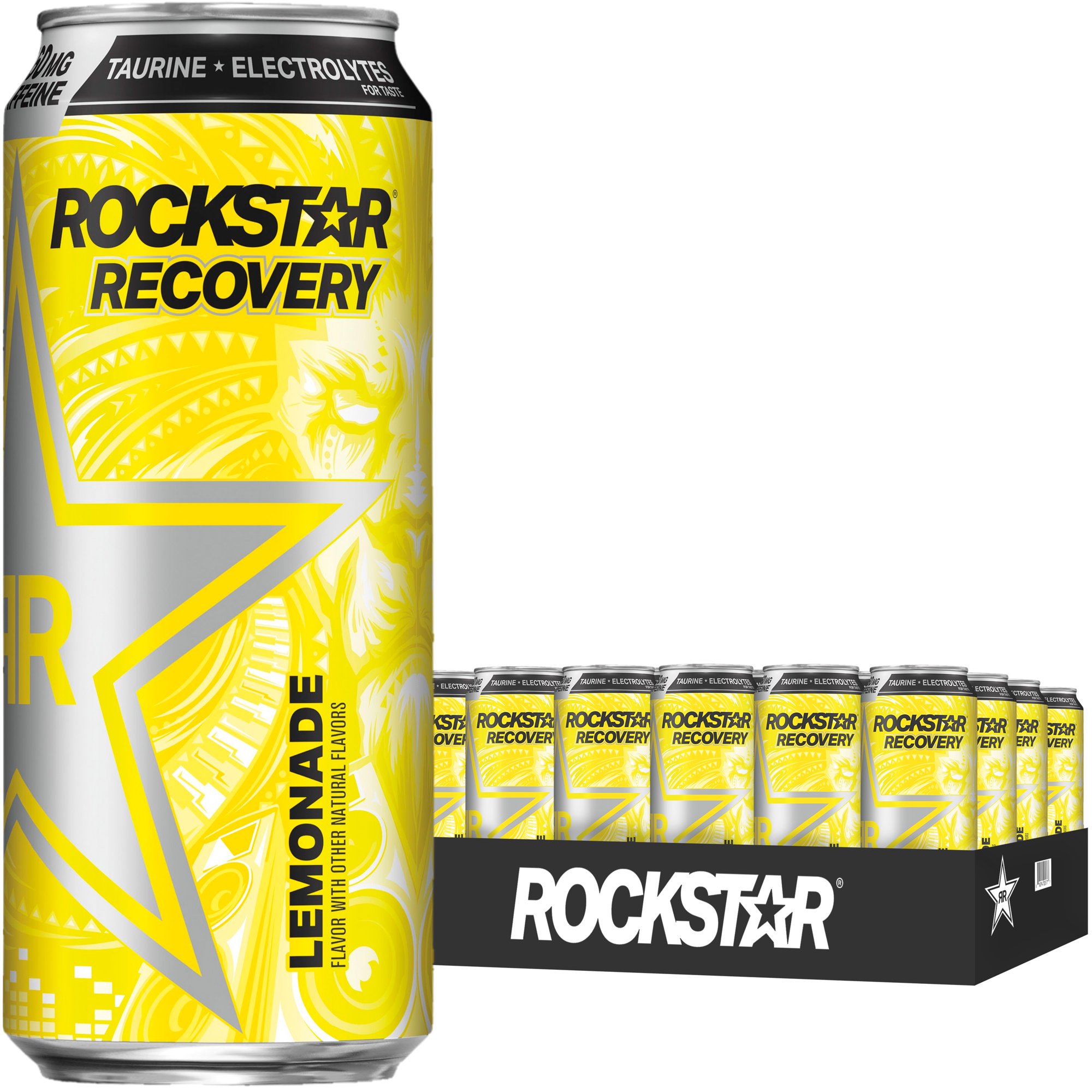 Rockstar (24 Cans) Rockstar Recovery Energy Drink. Lemonade. 16 fl oz