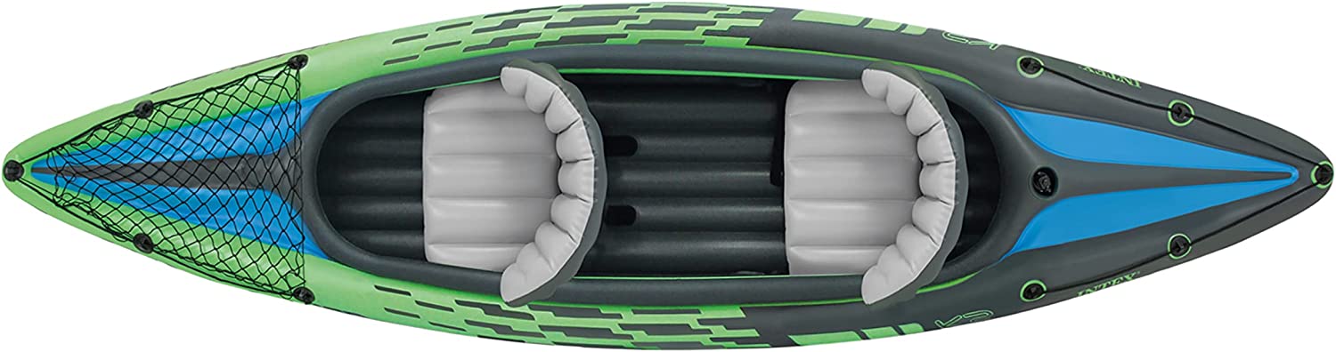 Intex Challenger Kayak. Inflatable Kayak Set with Aluminum Oars and High Output Air-Pump (K2 Kayak)