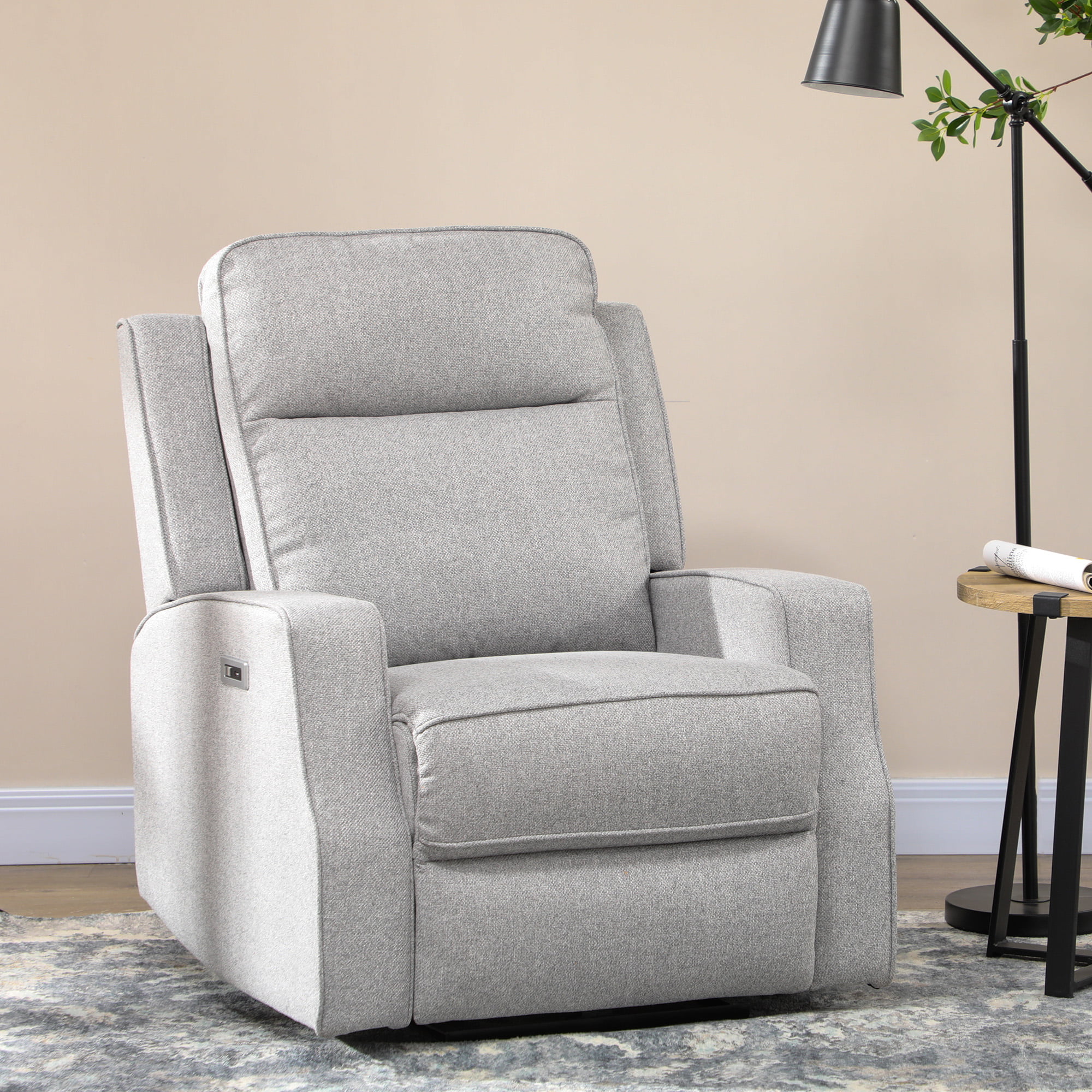 HomCom Linen Recliner. Grey