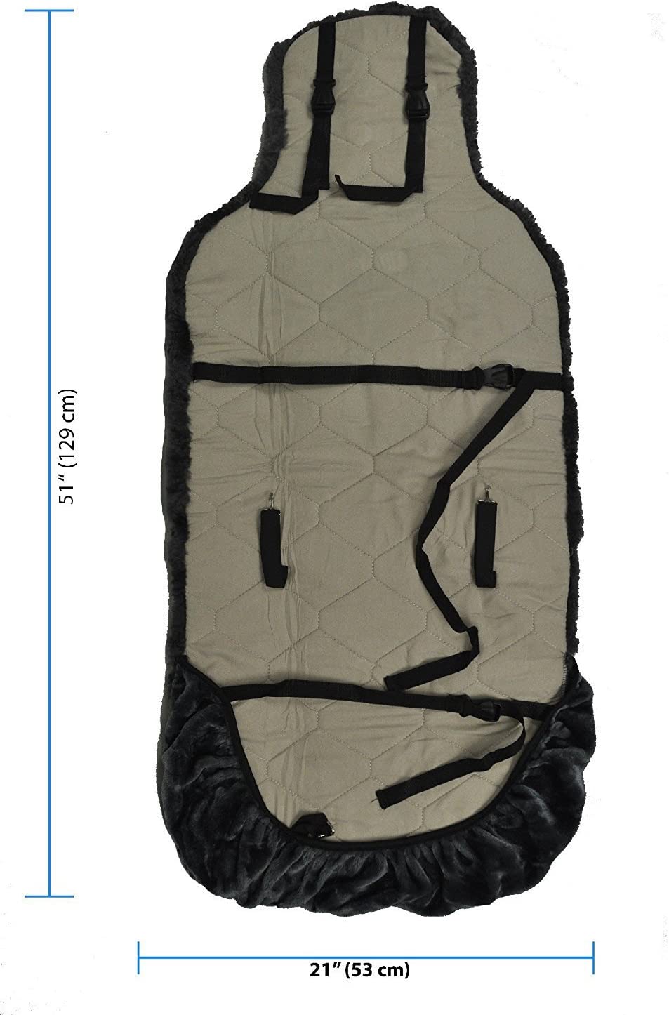 Eurow Genuine Australian Sheepskin Sideless Seat Cover - Gray