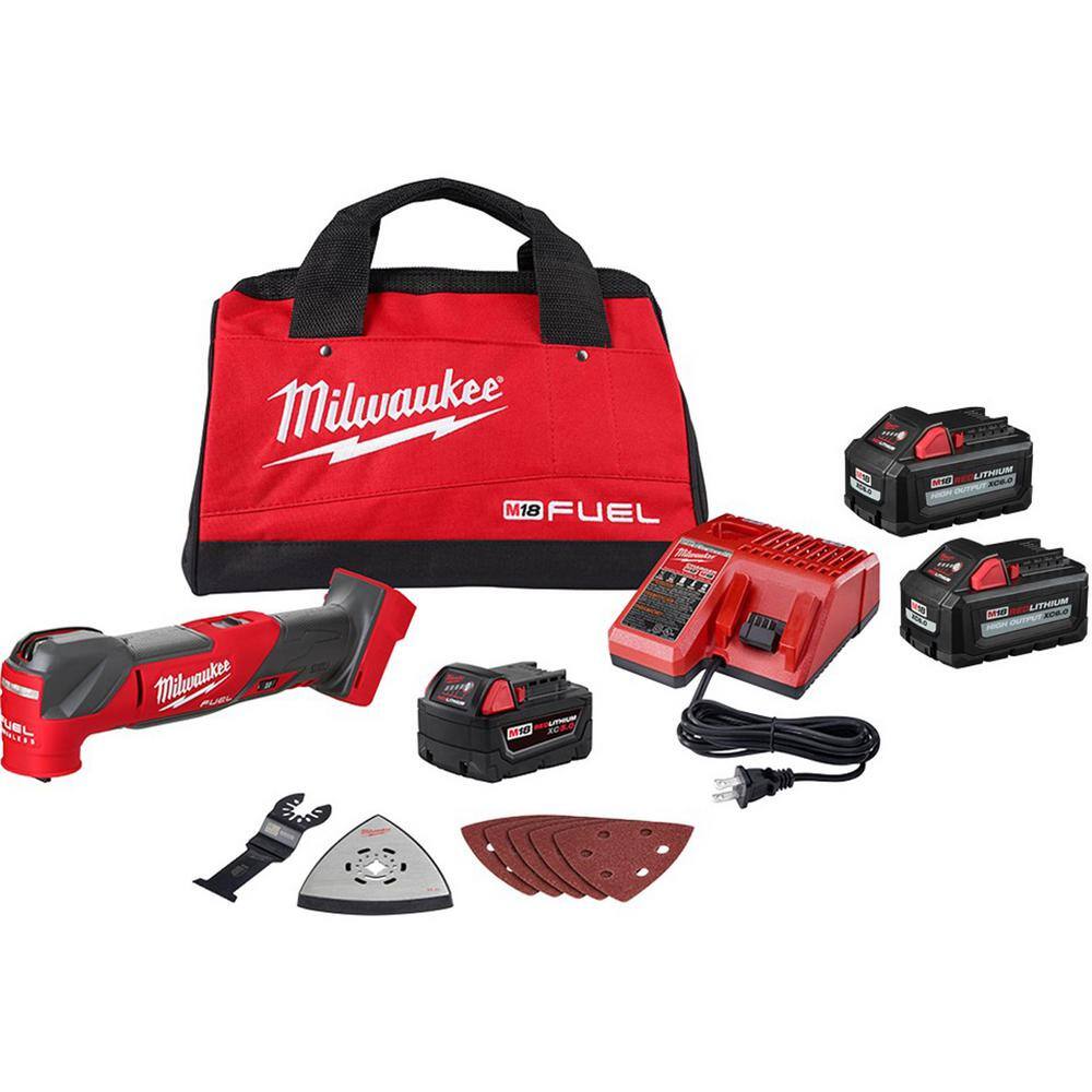 Milwaukee 2836-21-48-11-1862 M18 FUEL 18V Lithium-Ion Cordless Brushless Oscillating Multi-Tool Kit with (2) 6.0Ah Batteries