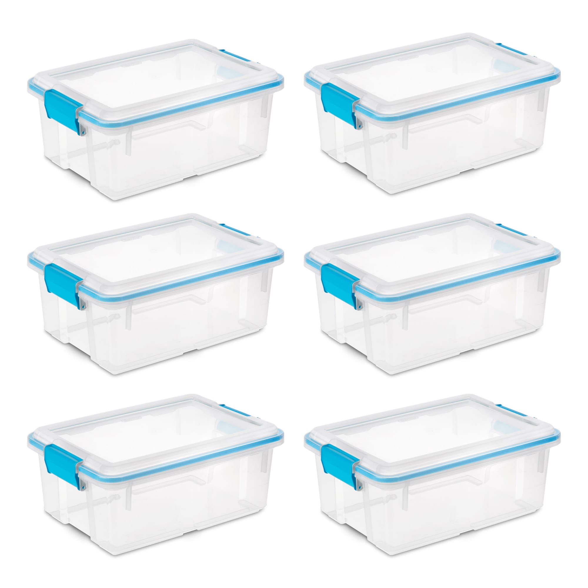 Sterilite Corporation 6-Pack Small 3-Gallons (12-Quart) Clear Weatherproof Tote with Latching Lid
