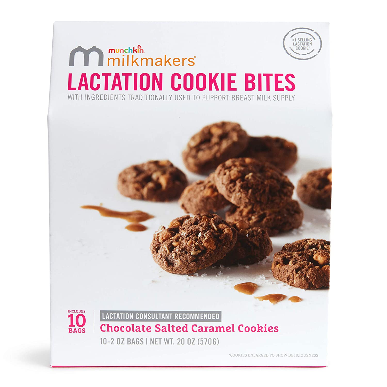 Milkmakers Lactation Cookie Bites. Chocolate Salted Caramel. 10 Ct