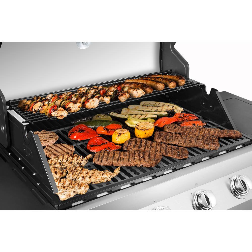Dyna-Glo DGP483SSP-D Premier 4-Burner Propane Gas Grill in Stainless Steel with Side Burner