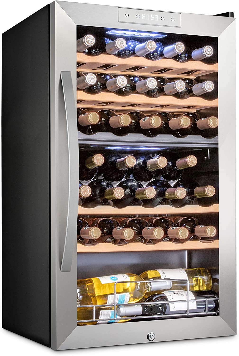 Schmecke Wine Fridge. Dual Freestanding Wine Refrigerator. 33 Bottle Wine Cooler