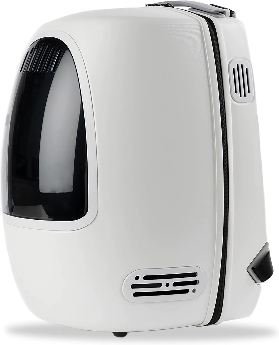 INSTACHEW Petpod Backpack Pet Carrier with Built in Fan for Cats and Dogs. White