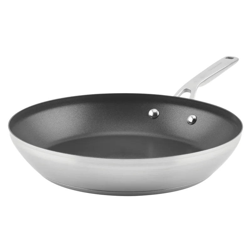 KitchenAid 71010 3-Ply Base Brushed Stainless Steel Nonstick Fry Pan/Skillet. 12 Inch