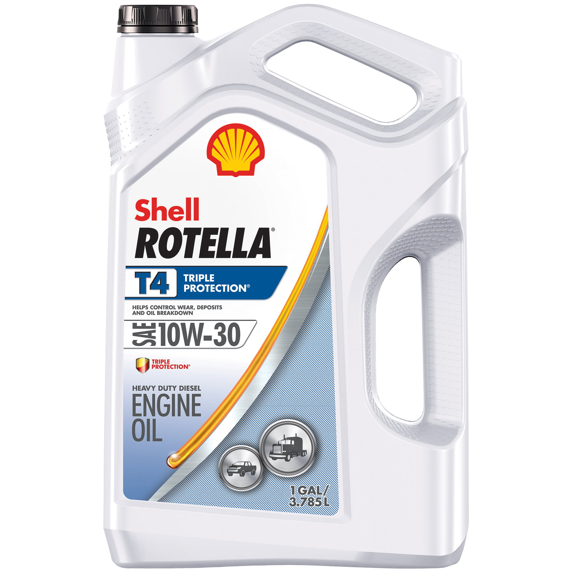 Shell Rotella T4 Triple Protection 10W-30 Diesel Motor Oil. 1 Gallon