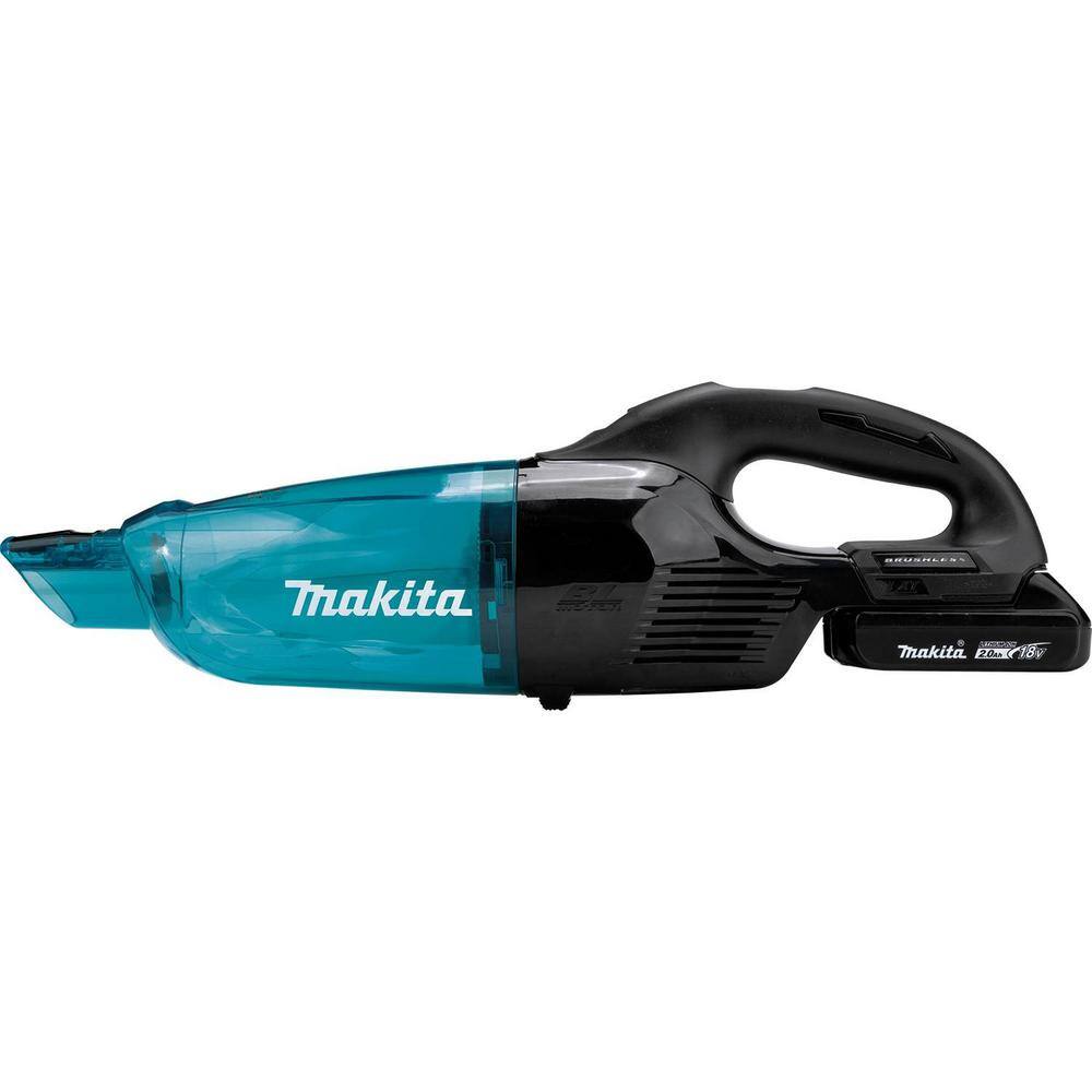 Makita XLC04R1BX4 18-Volt LXT Lithium-Ion Handheld Compact Brushless Cordless 3-Speed Vacuum Kit. 2.0 Ah